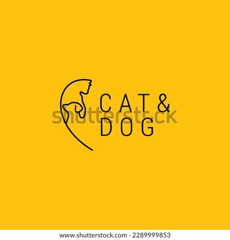 
Pet shop logo design with dog and cat