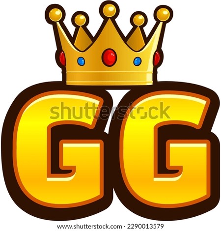 Golden GG Twitch Emote Vector Illustration Royalty-Free Stock Photo #2290013579