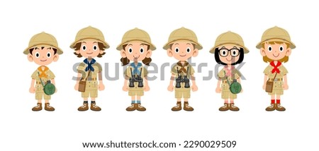 boy and girl children expedition Royalty-Free Stock Photo #2290029509