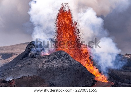 Fagradalsfjall Volcanic Eruption 2021 Iceland Royalty-Free Stock Photo #2290031555