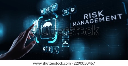 Risk management forecasting evaluation financial business concept on virtual screen. Royalty-Free Stock Photo #2290050467