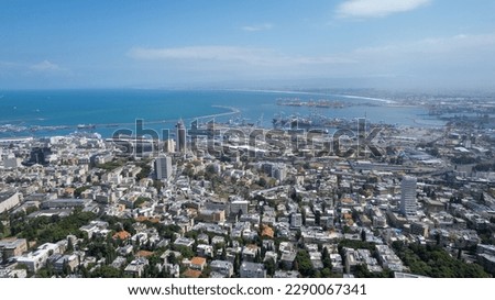 Haifa northern Israeli port city. Royalty-Free Stock Photo #2290067341