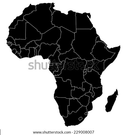 map of africa  Royalty-Free Stock Photo #229008007