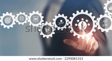 Customer satisfaction and loyalty concept. Evaluation for improving and developing product and service. Customer centric. Customer relationship management and retention. Customer engagement. Royalty-Free Stock Photo #2290081315