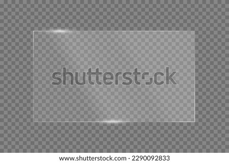 Transparent shiny glass plate vector illustration on a transparent background Royalty-Free Stock Photo #2290092833