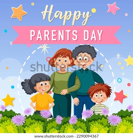 Happy parent day in nature background illustration