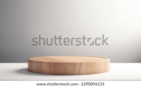 Empty beautiful round wood table  top counter on  interior in clean and bright with shadow background, Ready,white background, for product montage

 Royalty-Free Stock Photo #2290096131