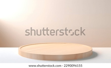 Empty beautiful round wood table  top counter on  interior in clean and bright with shadow background, Ready,white background, for product montage

 Royalty-Free Stock Photo #2290096155