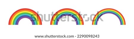 Rainbow set different width isolated on white background. Vector Royalty-Free Stock Photo #2290098243