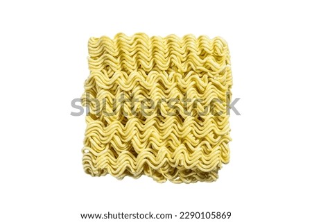 Dry, raw quick cooking noodle, instant noodles. Isolated on white background