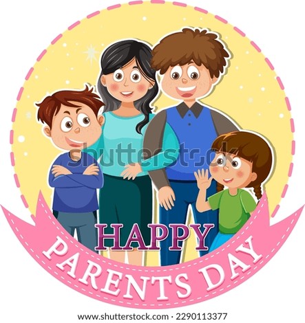 Happy parent day banner illustration