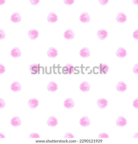 Hand drawn watercolor pink abstract rose seamless pattern on white background. Gift-wrapping, textile, fabric, wallpaper