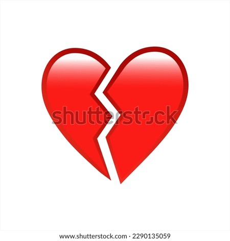 Broken heart emoji vector icon on white background. Flat vector broken heart emoji icon symbol sign from modern emoji collection for mobile concept and web apps design. Vector 10 eps. Royalty-Free Stock Photo #2290135059