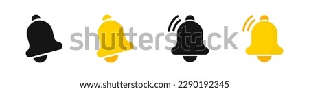 Notification bell vector icons. Incoming message. EPS 10 Royalty-Free Stock Photo #2290192345