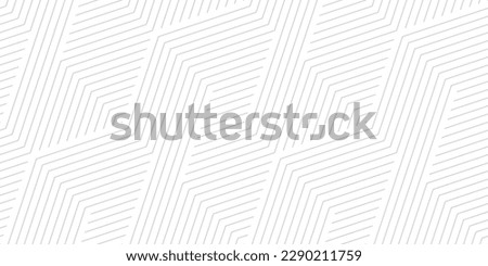 Geometric lines seamless pattern. Subtle vector texture with thin diagonal stripes, lines, chevron, zigzag. Abstract gray and white graphic background. Minimal linear ornament. Trendy repeat design Royalty-Free Stock Photo #2290211759