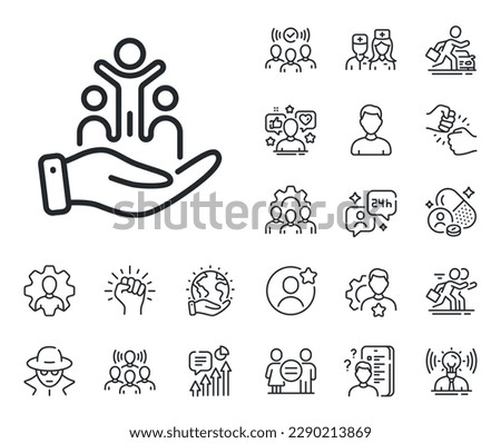 Equity culture sign. Specialist, doctor and job competition outline icons. Inclusion line icon. Gender diversity symbol. Inclusion line sign. Avatar placeholder, spy headshot icon. Vector Royalty-Free Stock Photo #2290213869