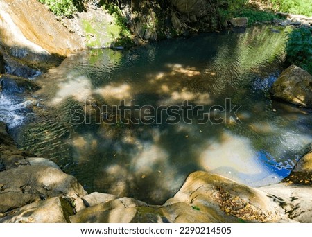 Beautiful tropical lagoon in the jungle. Photography for tourism background, design and advertising.