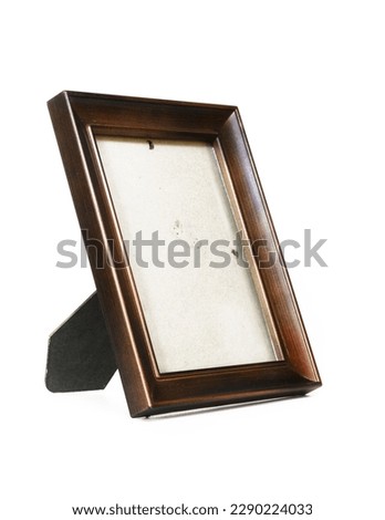 Dark Wooden Photo Frame Isolated on White Background
