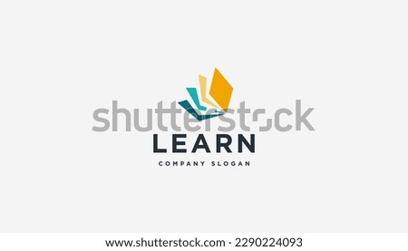 Book Logo Education Flat Vector Design template element. Royalty-Free Stock Photo #2290224093