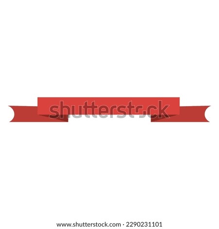 Blank red ribbon on white background