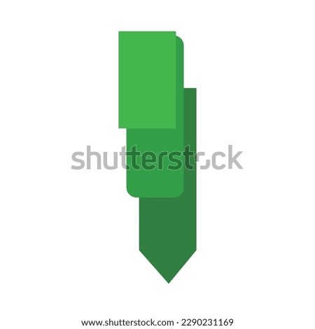Blank green ribbon on white background