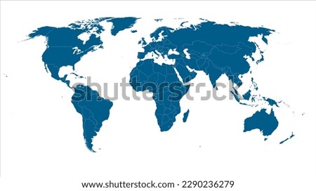 World map, highlighted in World map, White background. Perfect for Business concepts, backgrounds, backdrop, chart, label, sticker, banner, and wallpapers. Royalty-Free Stock Photo #2290236279