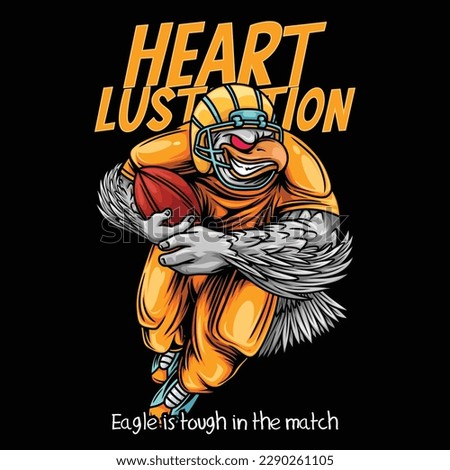 the eagle who became the mascot of American football complete with the clothes of the players, and the position of the body that runs while carrying the ball.