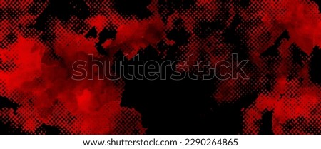 Abstract red black grunge vector background with halftone effect for cover design, poster, cover, banner, flyer and cards. Bright futuristic texture illustration.