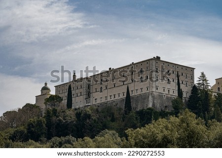 The abbey of Montecassino is a Benedictine monastery located on the top of Montecassino, in Lazio. It is the oldest monastery in Italy together with the monastery of Santa Scolastica.