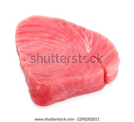 Fresh raw tuna fillet isolated on white Royalty-Free Stock Photo #2290282011