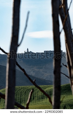 Old town in Southern Italy photographed from the countryside.