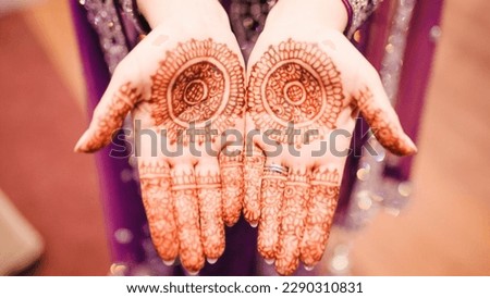Woman Hand Mehndi Designs For Eid .Hana Design  Royalty-Free Stock Photo #2290310831