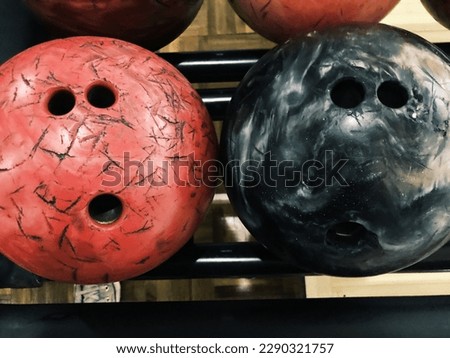 Two pieces of bowling ball