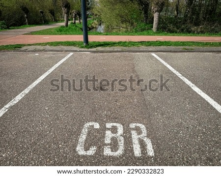 Parking spot at cbr Leiden, the Netherlands. Royalty-Free Stock Photo #2290332823