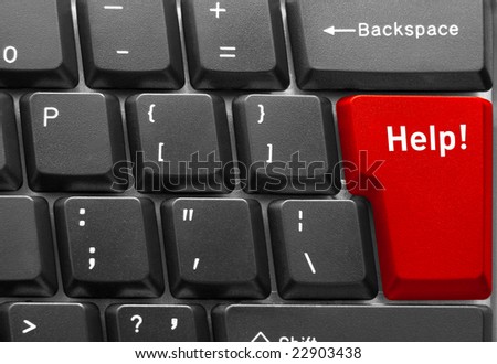 Close-up of Computer keyboard,  with "Help" key