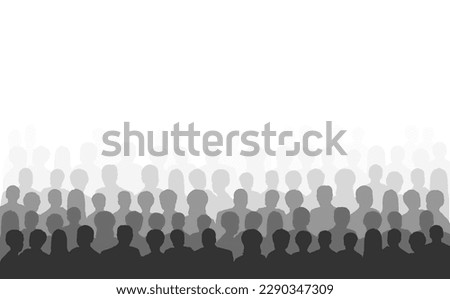Head silhouettes of men and women. Spectators, audience, beholder, viewer, onlooker Royalty-Free Stock Photo #2290347309