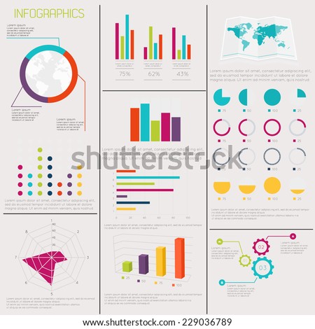 Set of Timeline Infographic Design Templates. Diagrams and Statistics Presentation