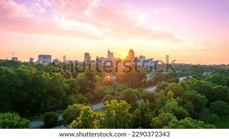 Downtown Raleigh, North Carolina at sunrise. Royalty-Free Stock Photo #2290372343