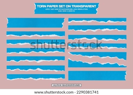 Blue torn paper background PSD Royalty-Free Stock Photo #2290381741