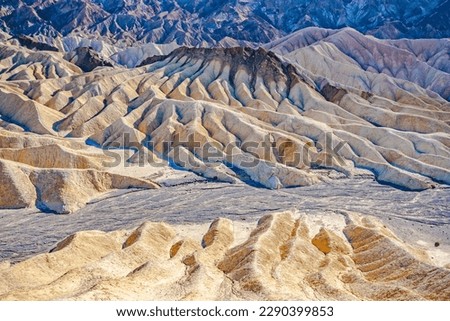 The snaking rock formation fingers of Zabriskie Point, Death Valley National Park, California