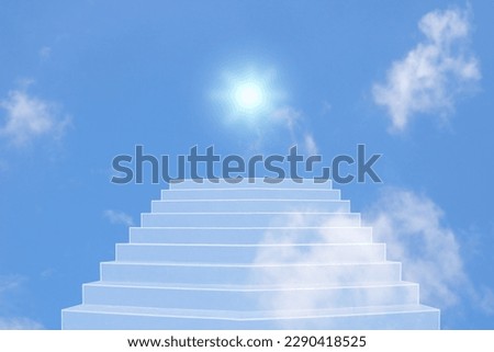 Photo of ladder to walk up to the sky, success concept