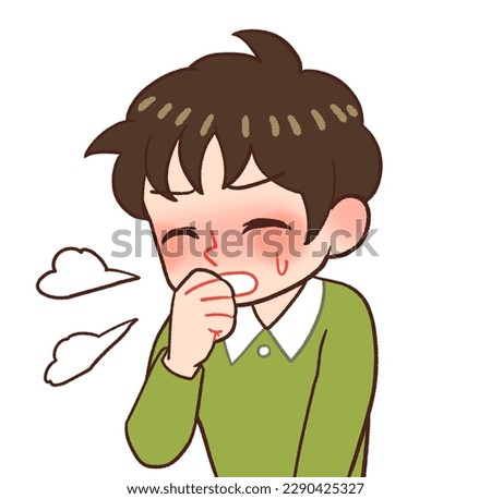 Clip art of child coughing
