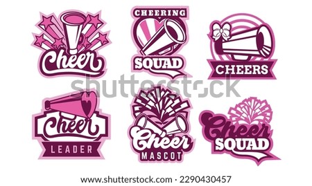 Set of cheerleader logo design template bundle Royalty-Free Stock Photo #2290430457