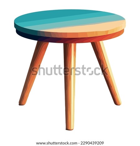Wooden stool with circle pattern icon