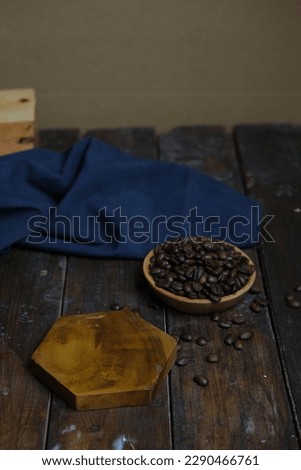 wooden coffee mat look from the front
