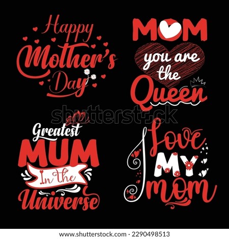 Happy Mother's Day badge sticker and t shirt design.