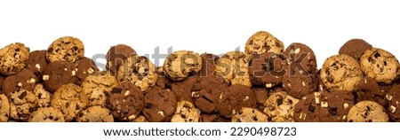 a heap of light and dark cookies  for banner, panorama or border

