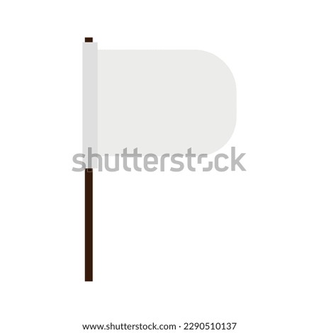 Pole with flag on white background