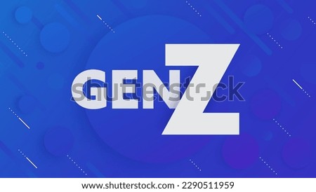 gen z vector design on abstract blue background Royalty-Free Stock Photo #2290511959