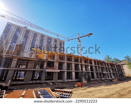 Photo of the building construction process
